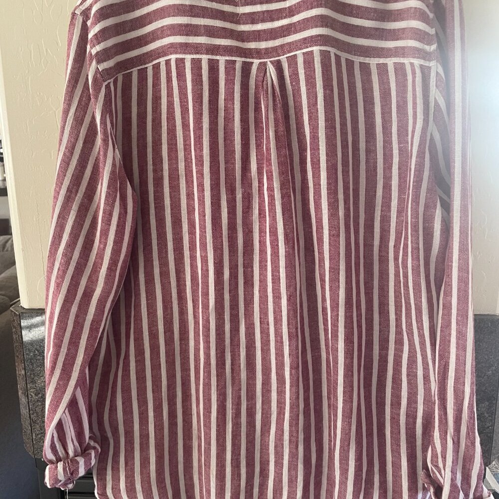 Rails Charli Bordeaux Striped Button Front Shirt … - image 3